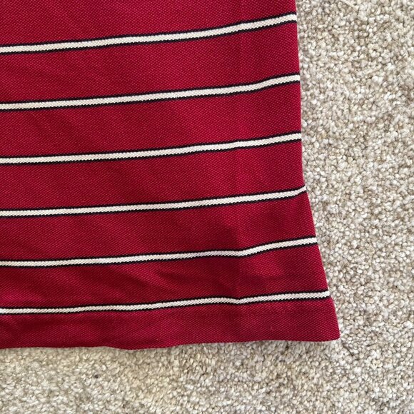Jos. A. Bank Travelers Collection Red, White & Navy Striped Golf Cotton Shirt - Picture 3 of 6